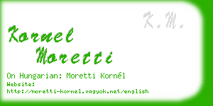 kornel moretti business card